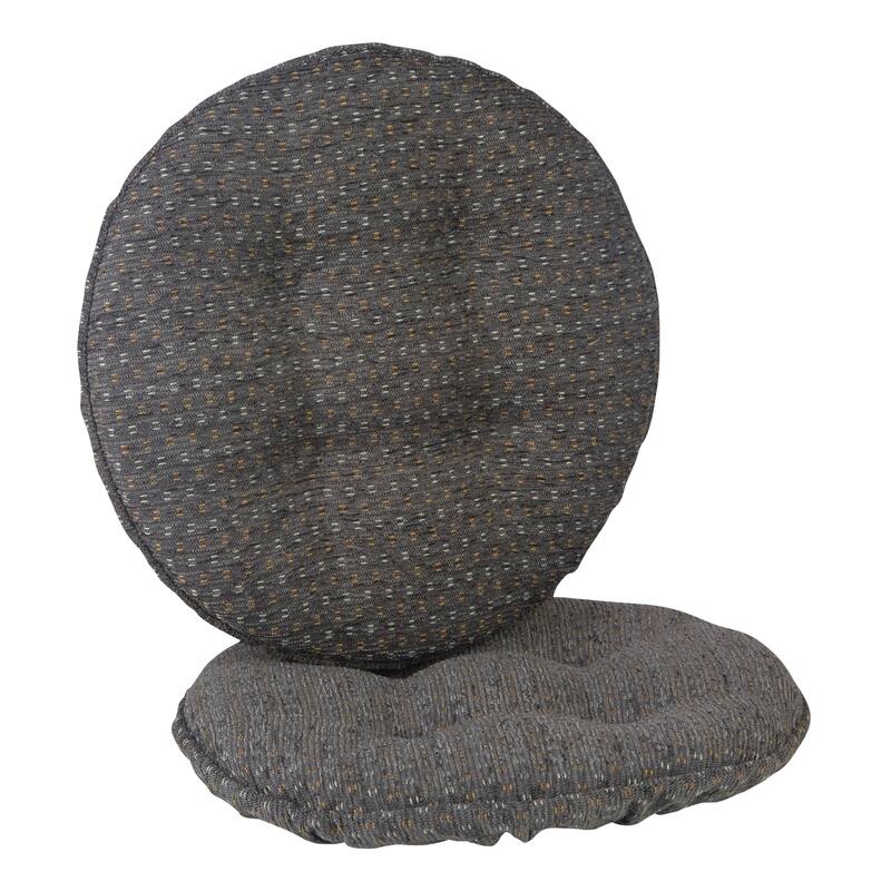 Klear Vu Non-Slip Raindrops Tufted Barstool Cushion Set, Set of 2 - Grey