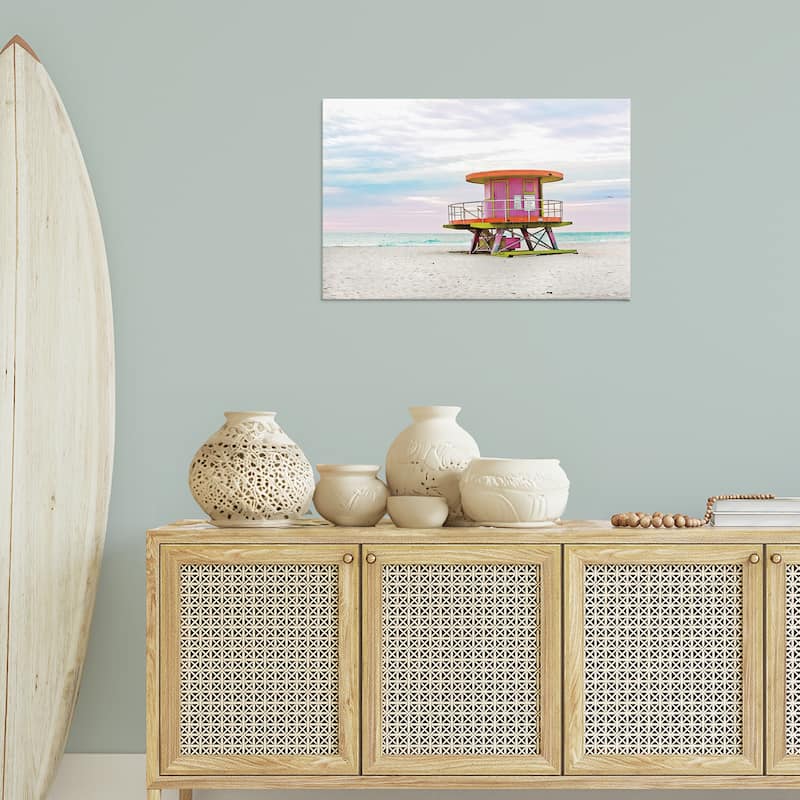 Stupell Lifeguard Hut with Pastel Sky Canvas Wall Art Design By Seven Trees Design