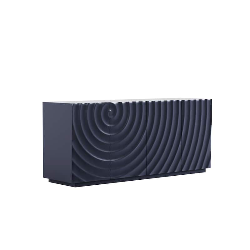 GDF Studio - Ripplea Modern Buffet Cabinet with Storage and 3D Textured Doors, Freestanding Anti-Dumping Sideboard, 59-Inch