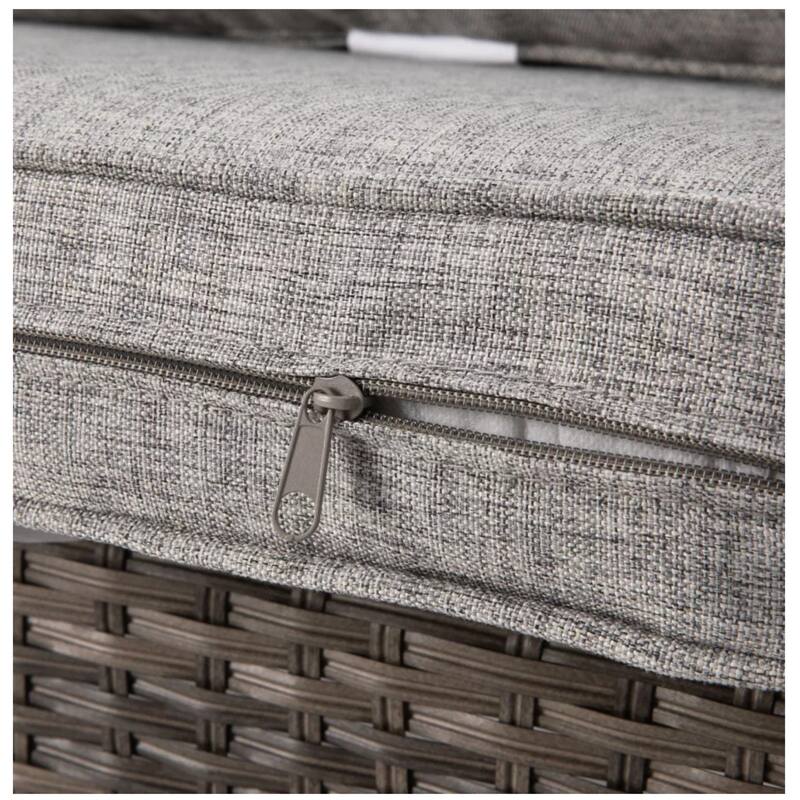 2-Piece Wicker Patio Conversation Set with Gray Cushions Coffee Table