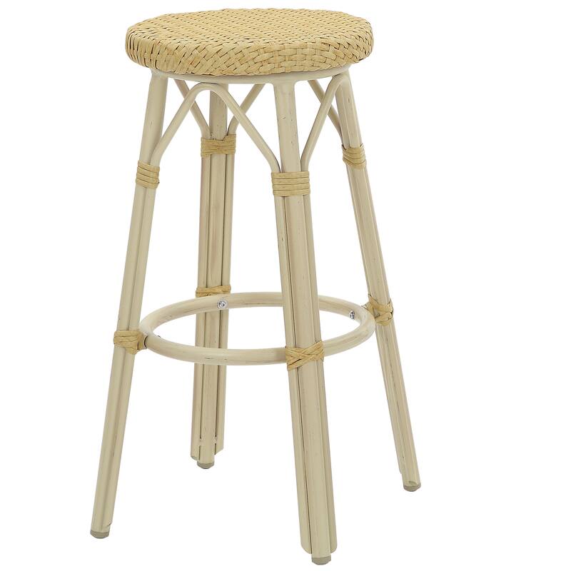 Elena Bohemian Round Wicker Patio Stools (Set of 2) by Furniture of America