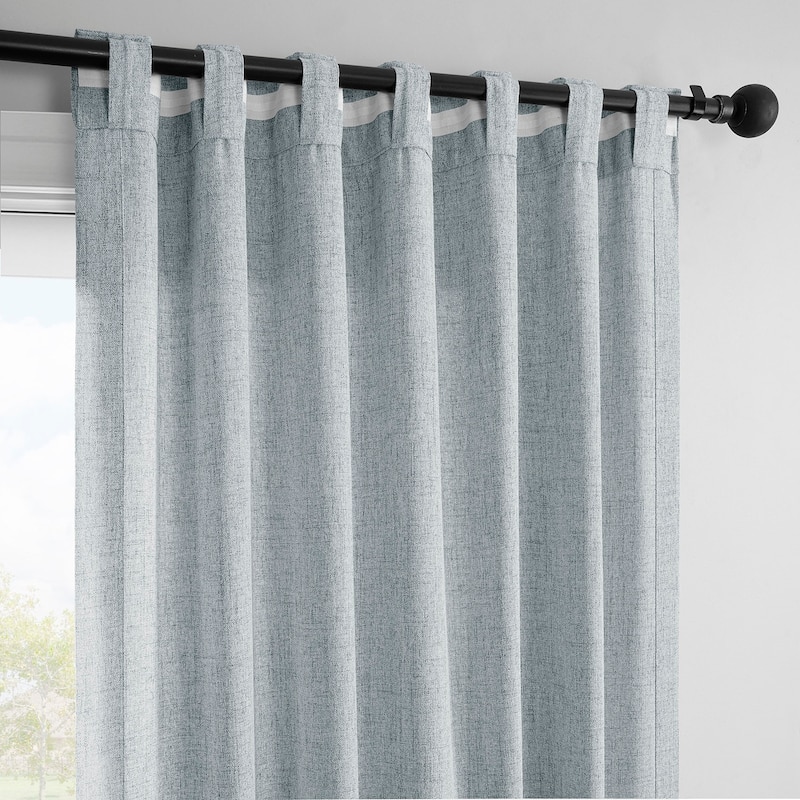 Exclusive Fabrics Farm Town Textured Faux Linen Semi Sheer Curtains (2 Panel) Window Curtains