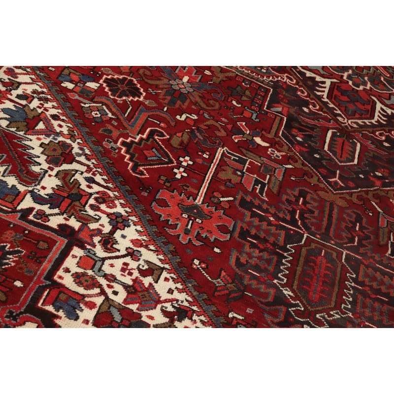 Hand Knotted Oriental 100% Wool Carpet Traditional Medallion Red Heriz Area Rug - 13' 0'' X 10' 0''