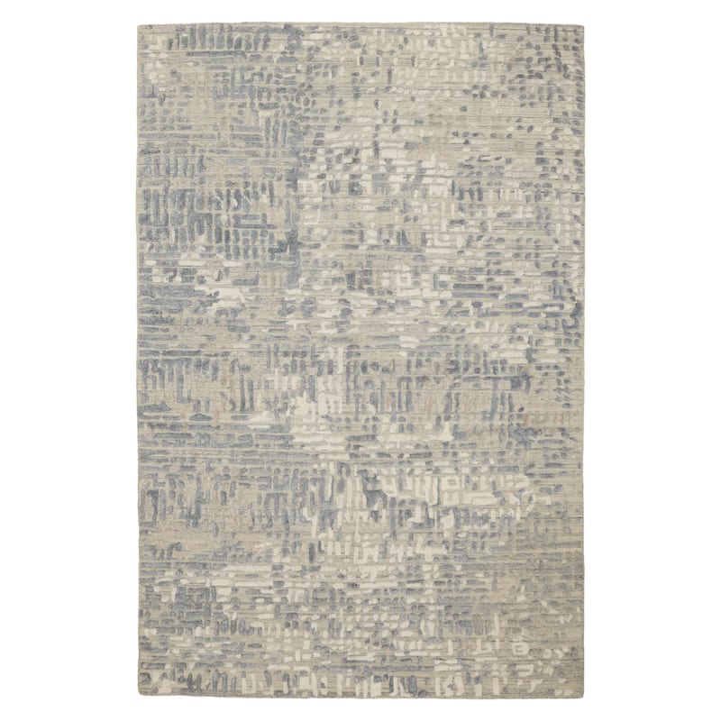 ECARPETGALLERY Hand-knotted Tangier Light Grey Wool Rug - 5'7 x 8'6