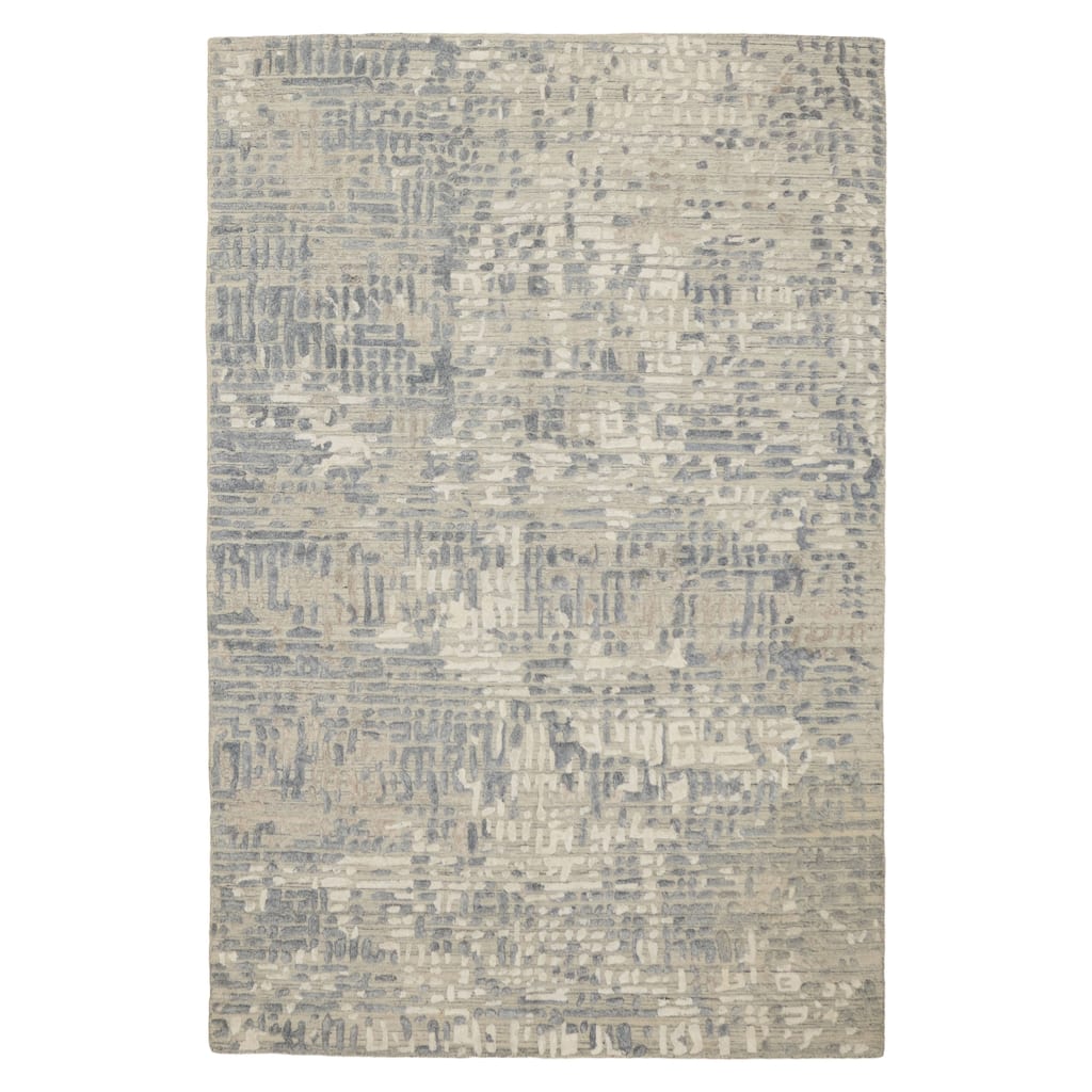 ECARPETGALLERY Hand-knotted Tangier Light Grey Wool Rug - 5'7 x 8'6