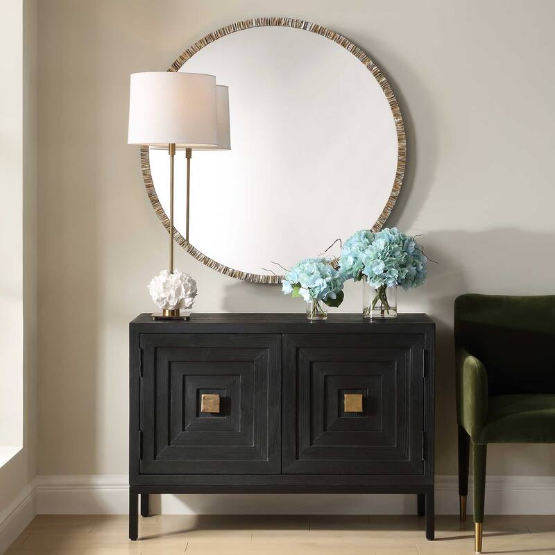 Uttermost Odeon Shell Inlay Round Mirror