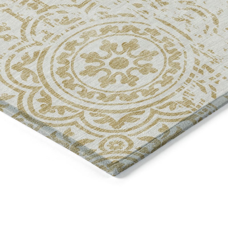 HomeRoots Medallion Transitional Rectangle Outdoor Rug