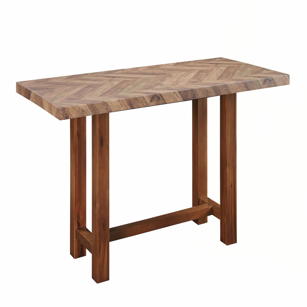 Rectangular Brown Finish wood grain Dining Table