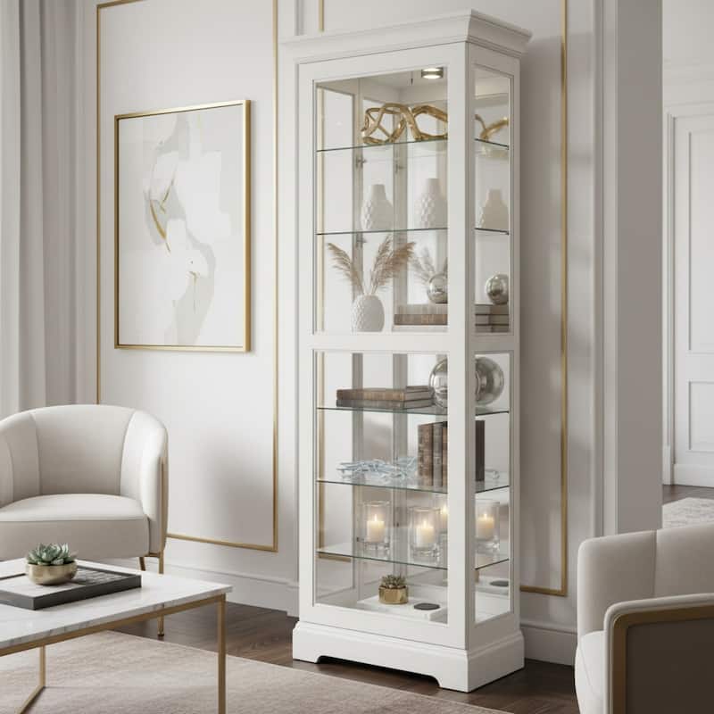 Howard Miller Martindale V 7-Shelf Curio Cabinet - Linen