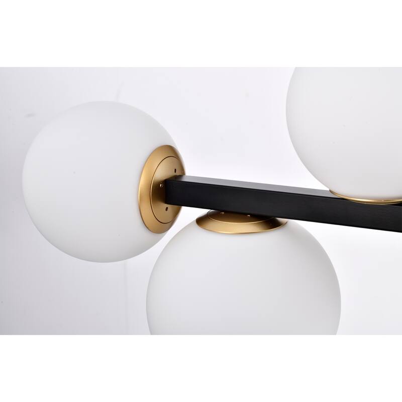 Pascaline 38 Inch Orb Ceiling Lighted Chandelier Modern Style Matte Black Finish 8-Light - N/A