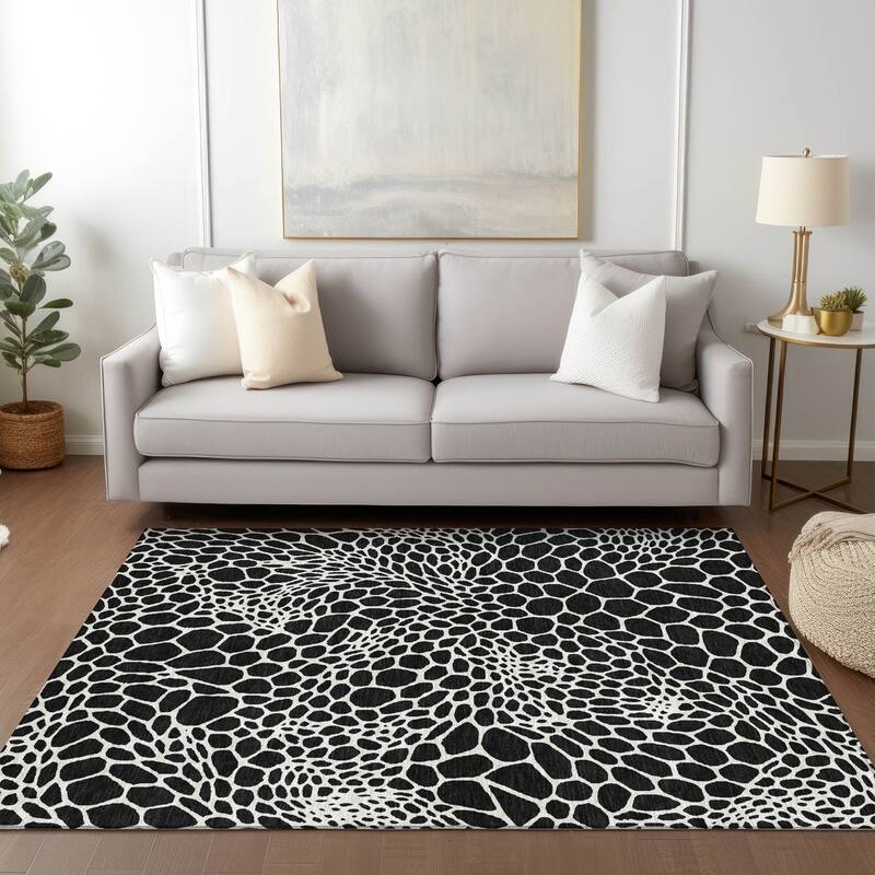 Machine Washable Indoor/ Outdoor Chantille Animal Print Rug