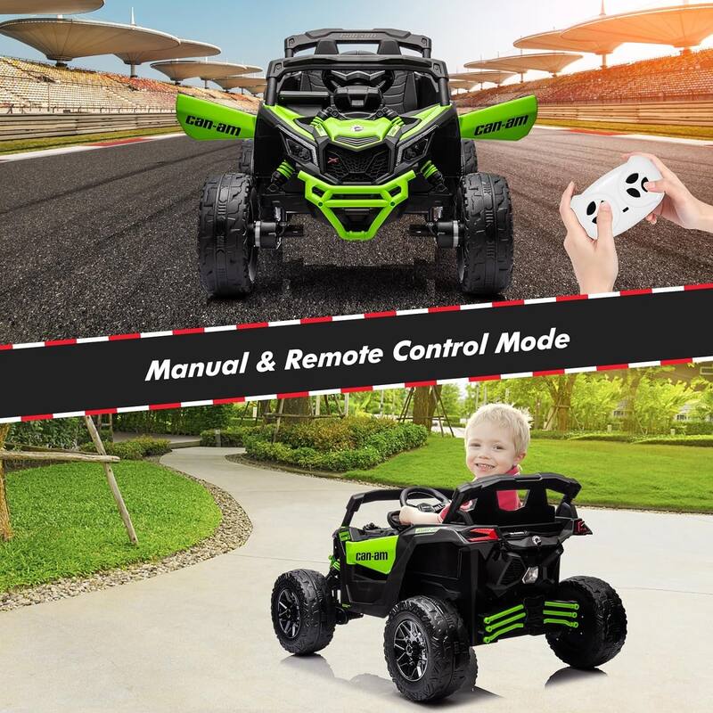 12V Ride on UTV Car, Licensed Can-Am Electric Off-Road Car, Ride on Truck Car for Kids