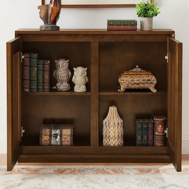 Mid Century Modern Fluted Sideboard Buffet Storage Cabinet for Living Room Entryway, Hallway Dining Room