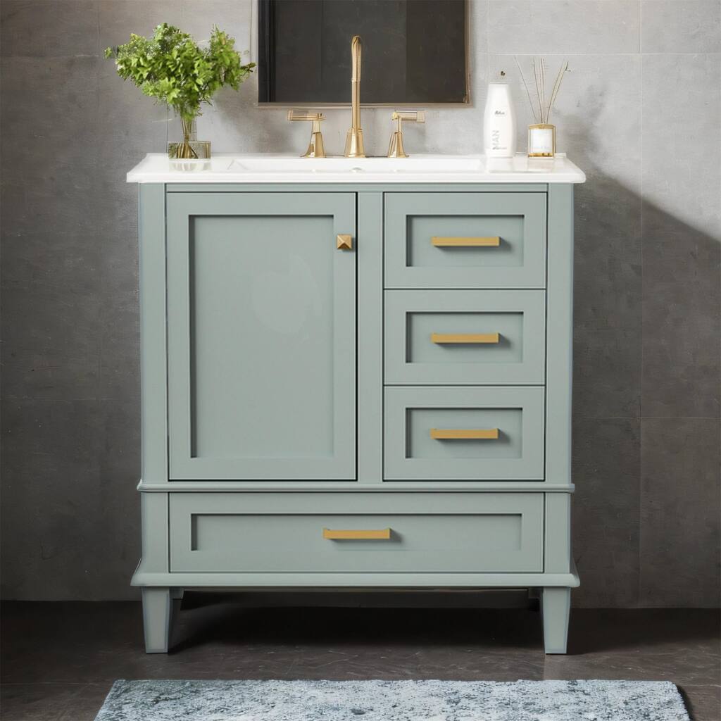 30" Bathroom Vanity with Sink Combo Set, Soft Closing Door & 3 Drawers