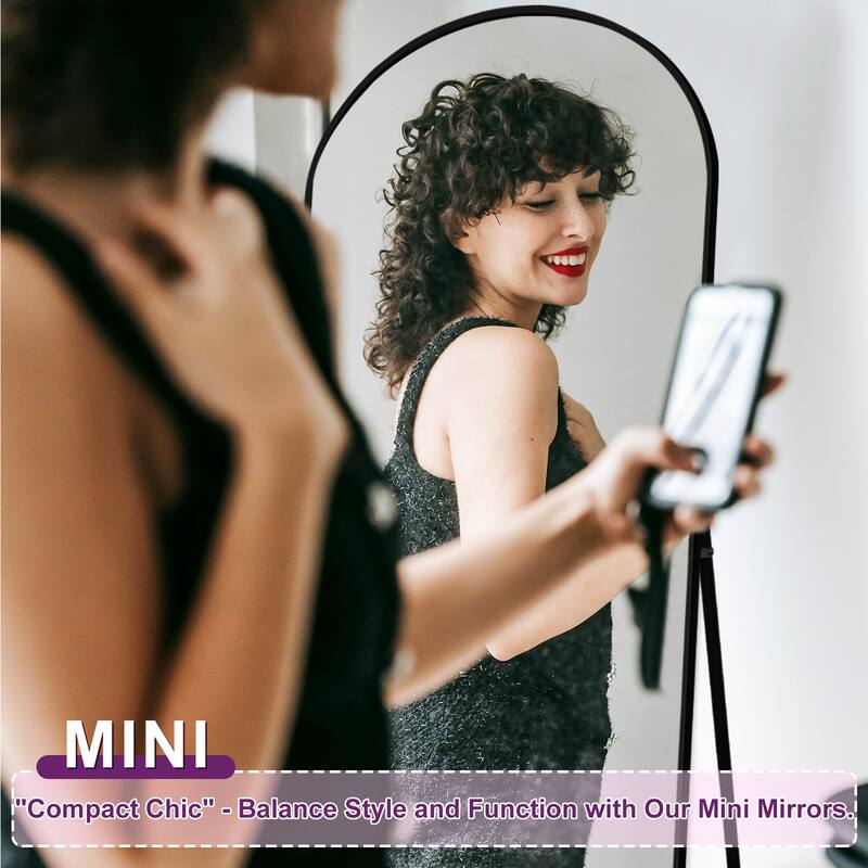 Full Length Mirror with Stand Arched Full Body Mirror Aluminum Frame Floor Freestanding Hanging Leaning Mounted