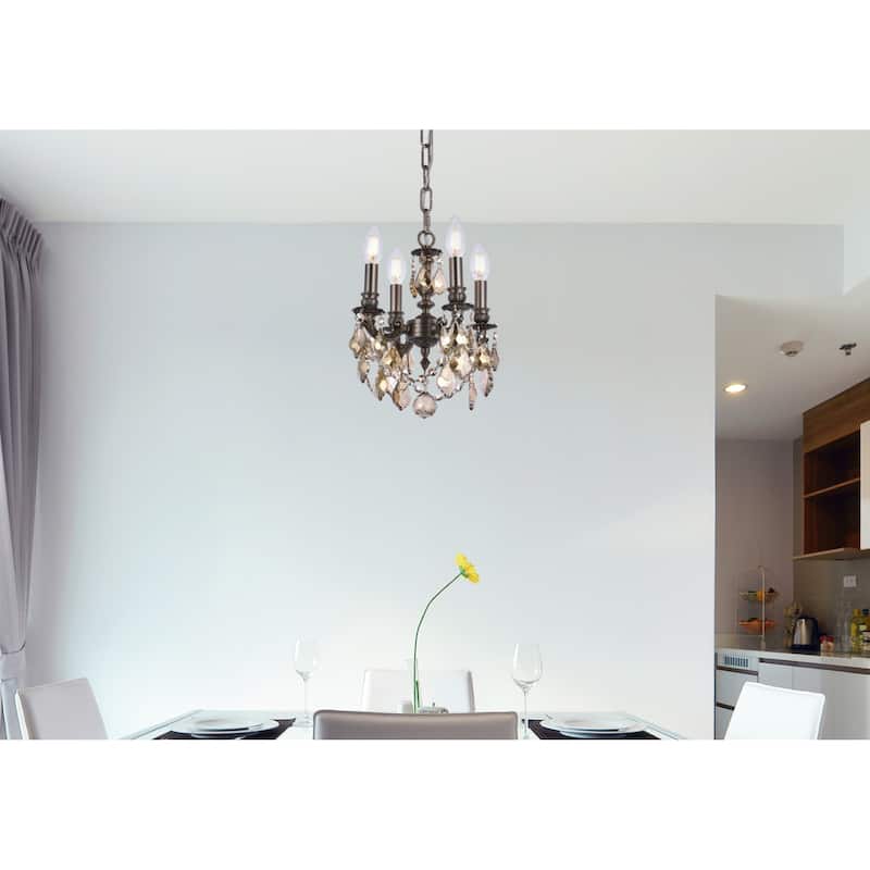 Elegant Lighting 9104D10-GT/RC Lillie 4 Light 10" Wide Crystal