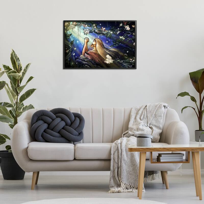 Stupell Religious Gethsemane Prayer Framed Giclee Art Design By Mandie Manzano