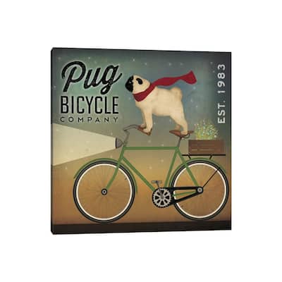 iCanvas "Pug Bicycle Co." by Ryan Fowler Canvas Print