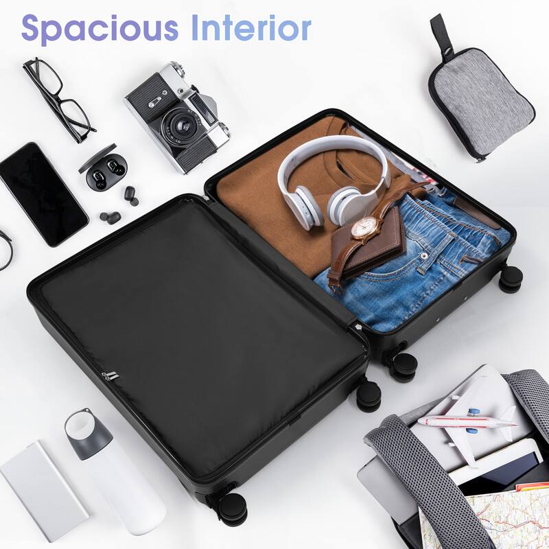 Luggage Set 3 Piece,Lightweight Durable ABS Suitcases with Spinner Wheels and TSA Lock,Carry-on & Checked Luggage(20"/24"/28")