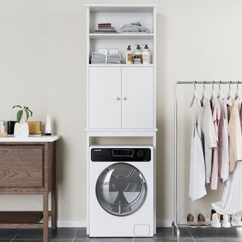 Over The Toilet Storage Cabinet,2 Open Shelves - 8.5"D x 23.6"W x 74.8"H