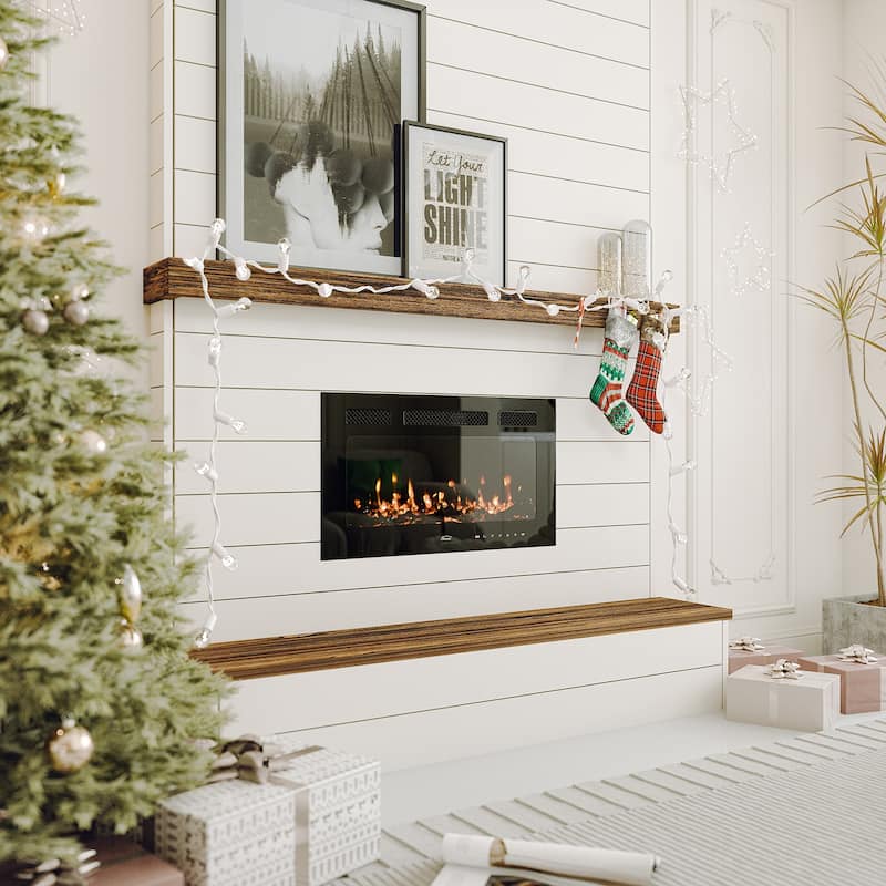Clihome Ultra-thin Recessed Wall-Mounted Electric Fireplace
