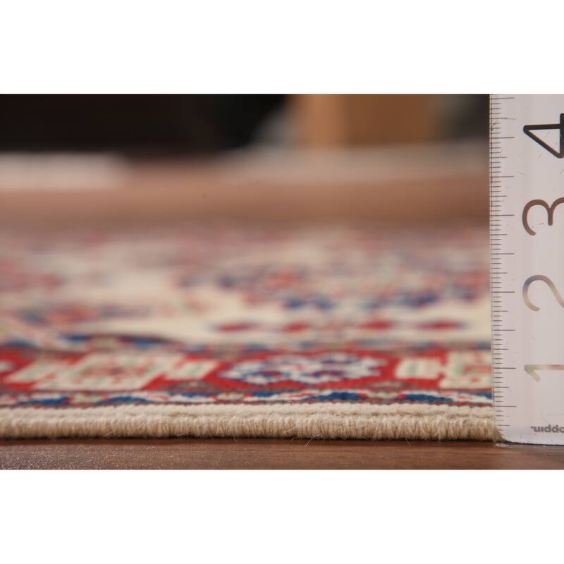 Kazak Accent Rug Hand-Knotted Oriental Wool Carpet - 2'11" x 4'2"