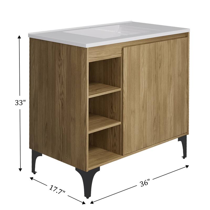36-Inch MDF Bathroom Vanity with Sink – Functional Design for Everyday Use