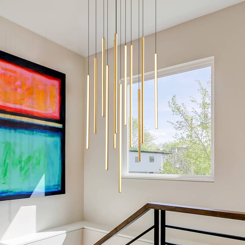 8/12/18-Light Dimmable Integrated LED Chandelier Linear Kitchen Island Light