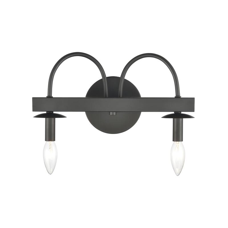 Elk Home Williamson Black Metal 2 Light Vanity Light