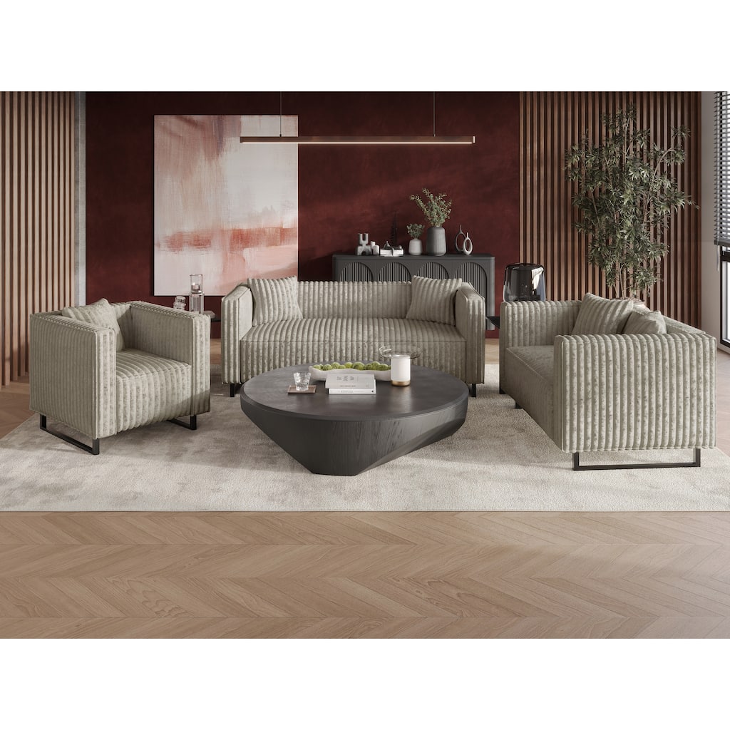 CraftPorch Mid Century Modern 3- Pieces Upholstered Living Room Set