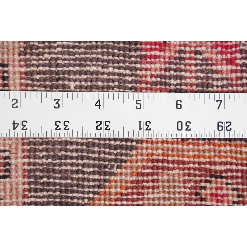 Hand Knotted Oriental 100% Wool Carpet Traditional Tribal Red Tabriz Runner Rug - 9' 6'' X 3' 11''