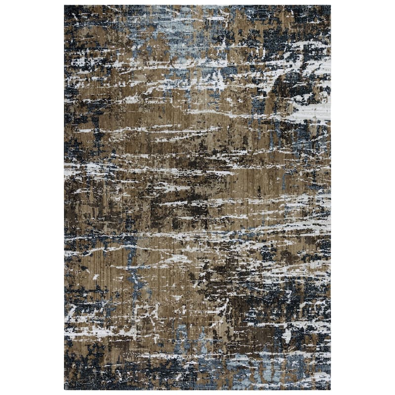 Alora Decor Elect Beige, Brown, Ivory, Grey, and Charcoal Abstract Rug