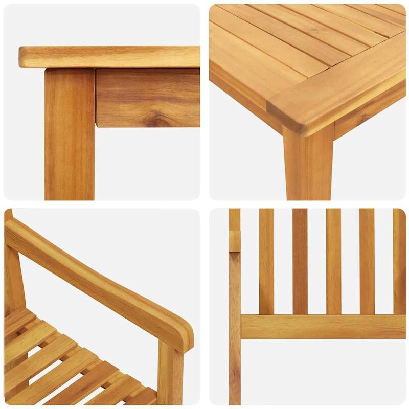 vidaXL Garden Dining Set 7 pcs Brown solid acacia wood - 31 x 55 x 29