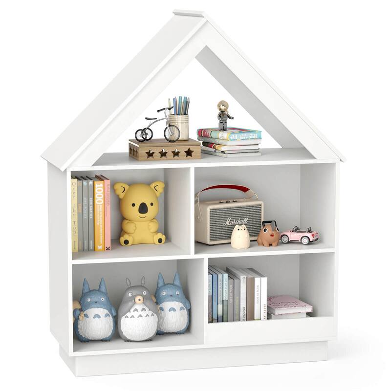 Costway Wooden Kids Dollhouse Bookshelf with Open Shelves - See Details