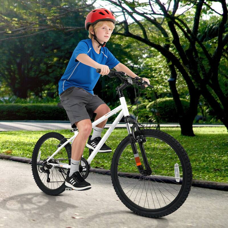 Metal Plastic Kids Mountain Bike with 6-Speed Shimano and Front Suspension