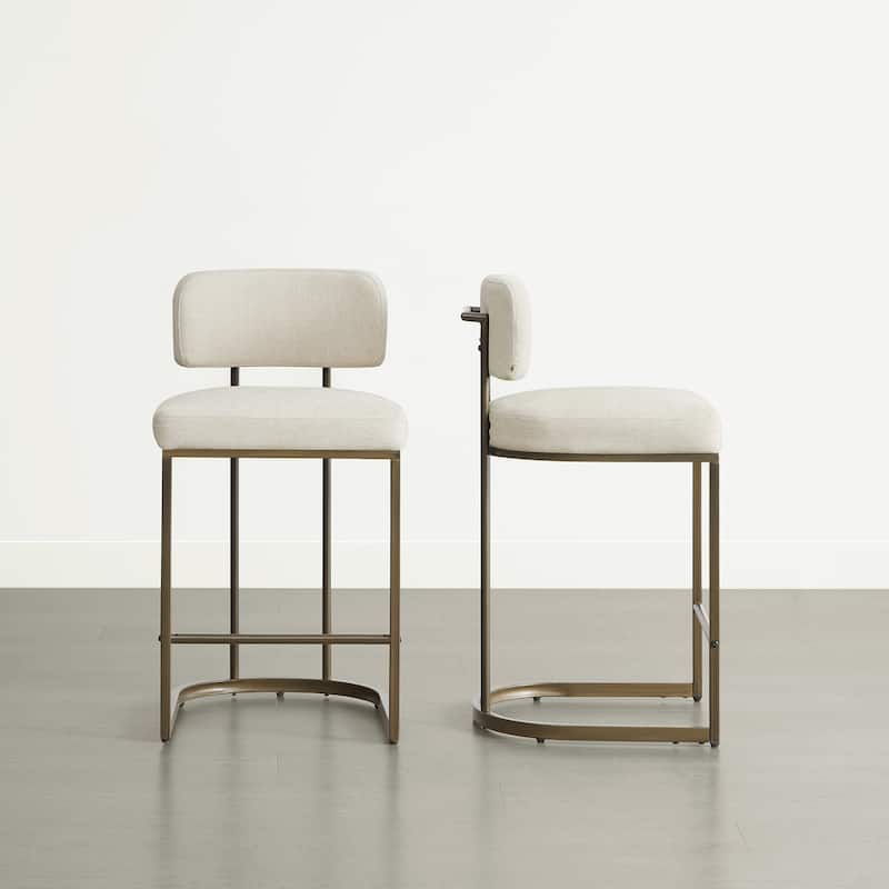 Arthur 26 inch Counter Height Bar Stool Set with Brass Frame