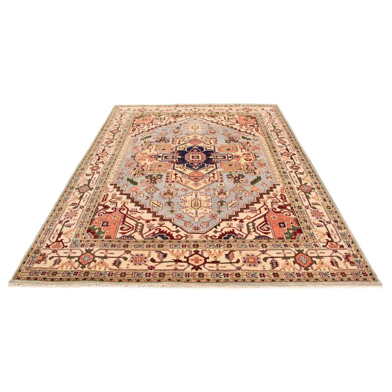 ECARPETGALLERY Hand-knotted Serapi Heritage Light Blue Wool Rug - 9'11 x 13'10