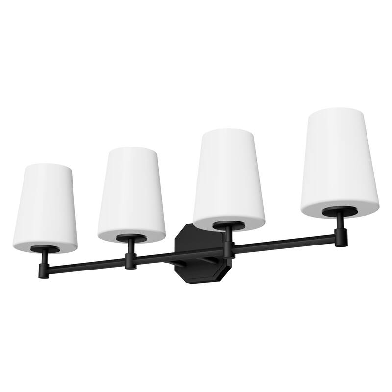 Hunter Nolita Vanity Wall Light - Bathroom - Contemporary, Transitional - White Glass Shades - Damp Rated!