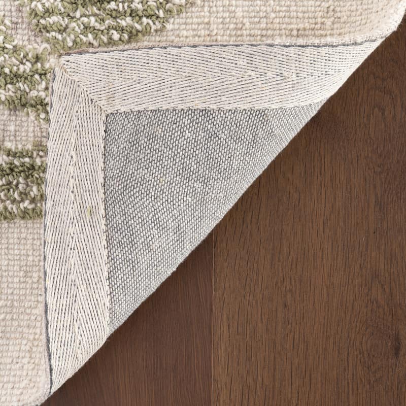 Carmeon Hamilton Sage Bohemian Floral Wool Rug