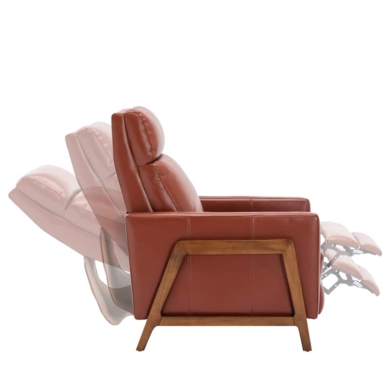 Roland Top Grain Leather Push Back Recliner by Greyson Living