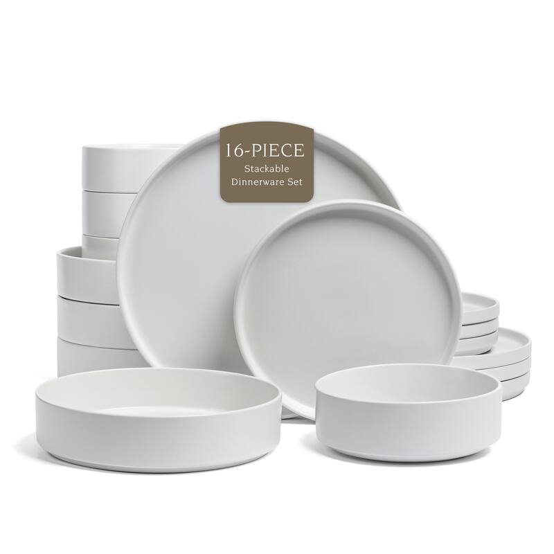 over&back Stackable Semi-Matte Stoneware Dinnerware