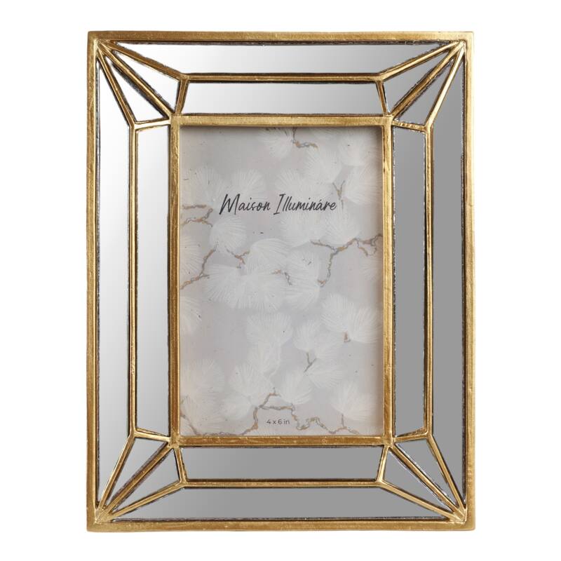 Polyresin Decorative Geometric Border Photo Frame Modern Accent Design