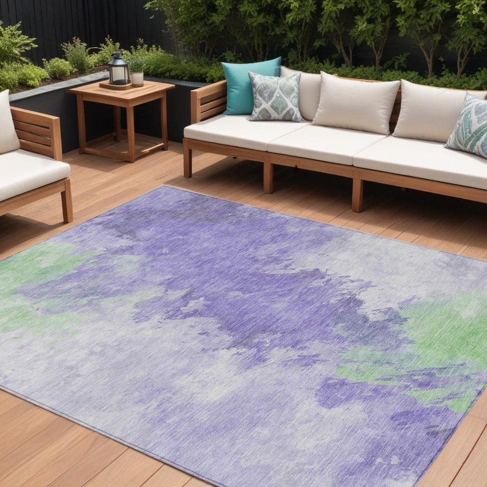 HomeRoots Abstract Transitional Rectangle Outdoor Rug
