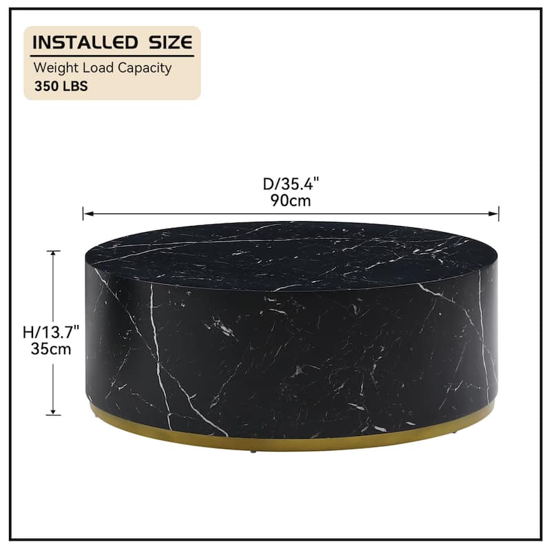 Marble Williamspace Fully Assembled Round Side Coffee Table For Living Room