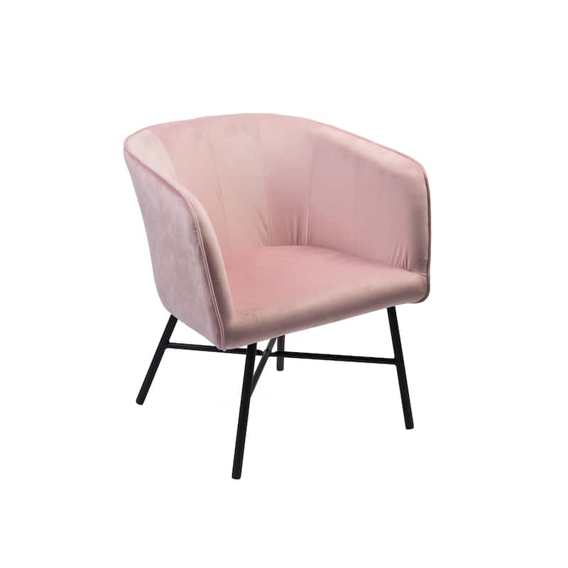 Porthos Home Belia Velvet Dining Chair, Rust-resistant Steel Legs - N/A - Pink