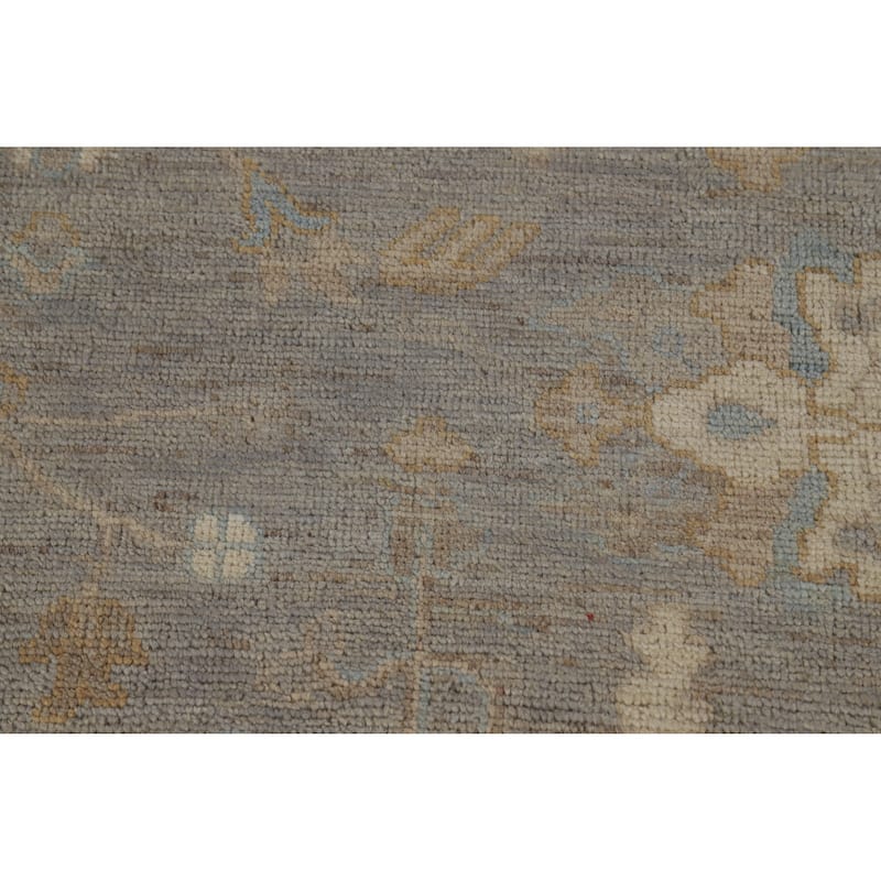 Hand Knotted Oriental 100% Wool Carpet Transitional All-Over Greys & Charcoal Oushak Area Rug - 12' 2'' X 8' 10''