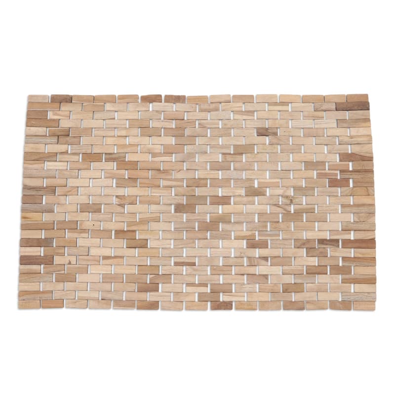 Novica Handmade Surabaya Sidewalk Teak Wood Mat