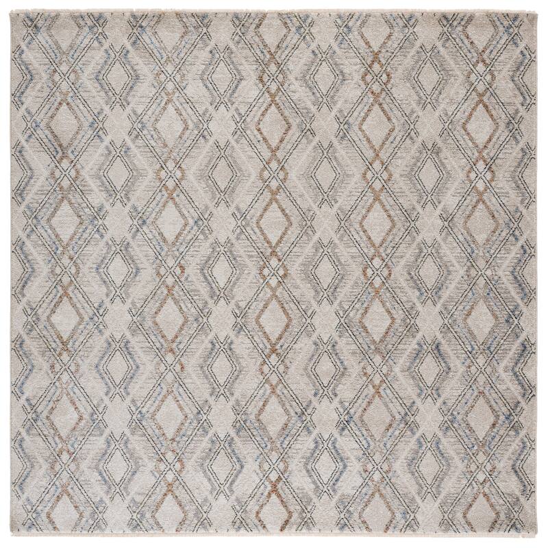 SAFAVIEH Grove Germa Boho Rug - 6'7" Square - Ivory/Blue Rust