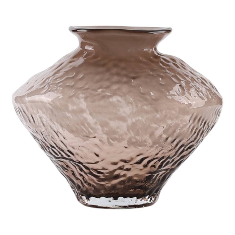Glass Decorative Vase Contemporary Textured Flower for Home Decor