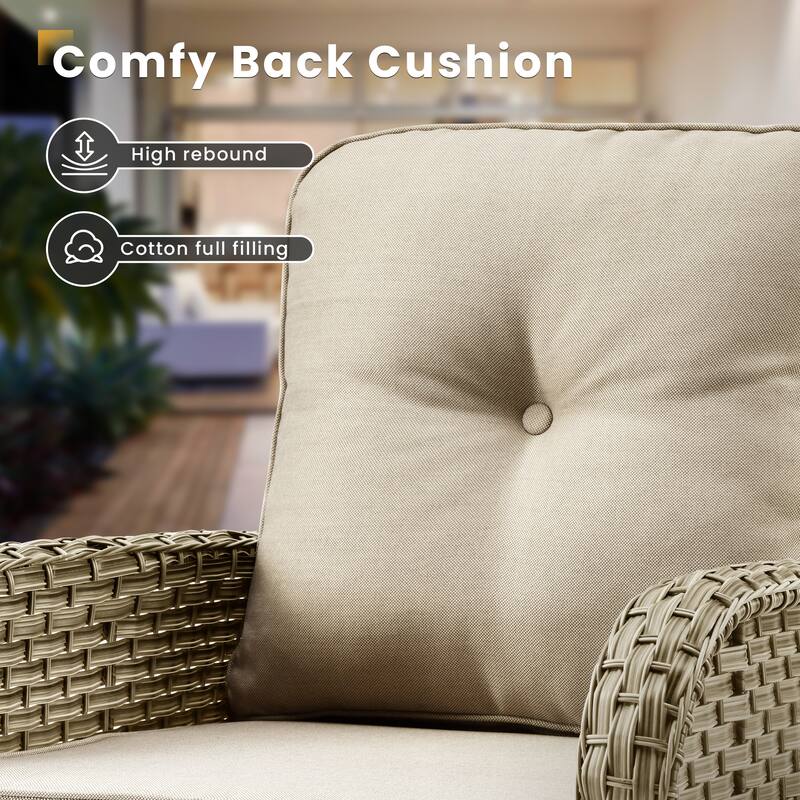 XIZZI Outdoor Patio Furniture Conversation Set with Fire Table